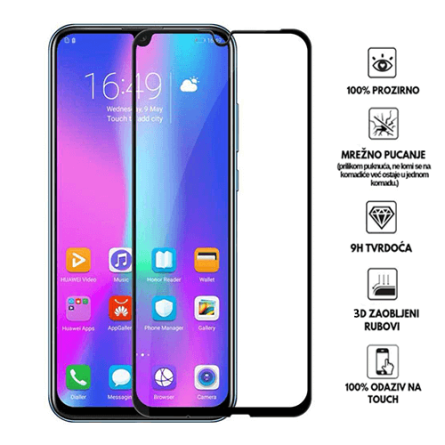 Zaštitno Staklo za ekran za P Smart (2019) / Honor 10 Lite (3D) - (Prozirno sa crnim rubovima) 34024