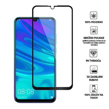 Zaštitno Staklo za ekran za P Smart Plus (2019) / Honor 20 Lite (3D) - (Prozirno sa crnim rubovima) 34023