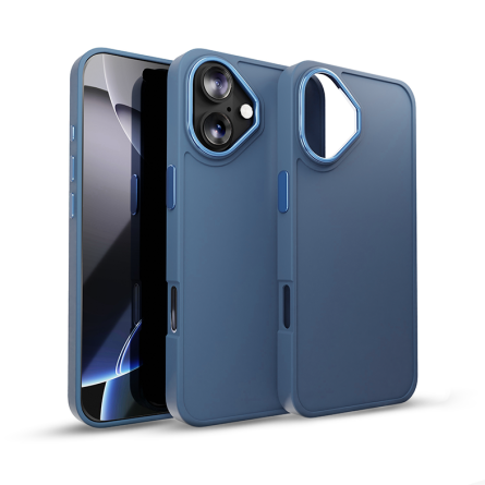 Frame Premium maskica za iPhone 16 - Plava 250181