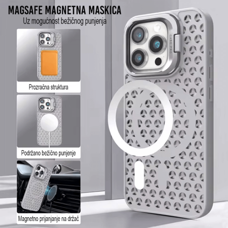 Magsafe prozračna maskica s sklopivim stalkom za iPhone 15 Pro – Više boja 251771