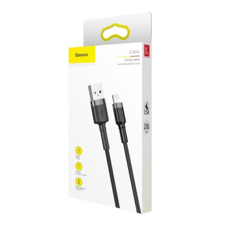 BASEUS USB Kabel za iPhone Lightning 8-pin 1,5A 2M Sivo-Crni 105780