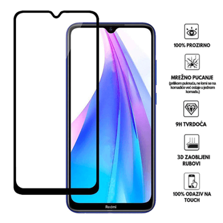 Zaštitno Staklo za ekran za Redmi 7A(3D) - (Prozirno sa crnim rubovima) 100359
