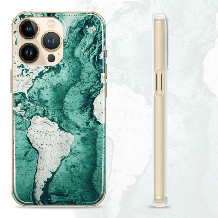 Silikonska maskica za mobitel - "Green Map" - S1017 237556