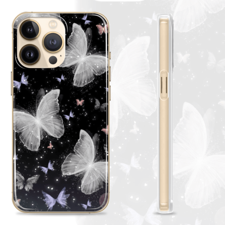 Silikonska maskica za mobitel - "White Butterflies" - S1036 237411