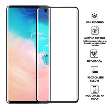 Zaštitno Staklo za ekran za Samsung Galaxy S20 Ultra (3D Zaobljeno) - (Prozirno sa crnim rubovima) 100422