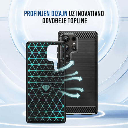 Silikonska Carbon Maskica za Samsung Galaxy S25 Ultra - Crna 256523