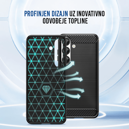 Silikonska Carbon Maskica za Samsung Galaxy S25 Plus - Crna 256536