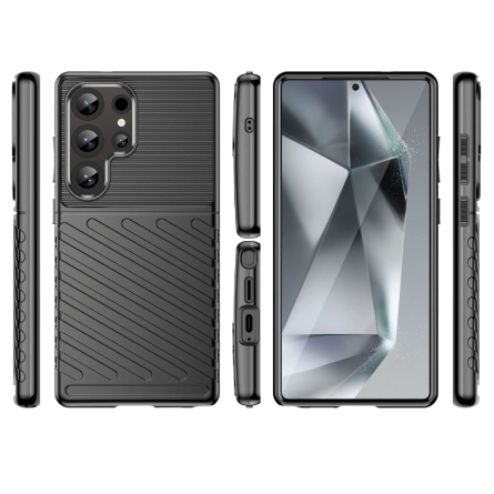 Thunder Rugged Silikonska Maskica za Samsung Galaxy S25 Ultra - Crna 260629
