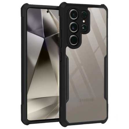 Defender prozirna maskica s crnim rubom za Samsung Galaxy S25 Ultra 260255