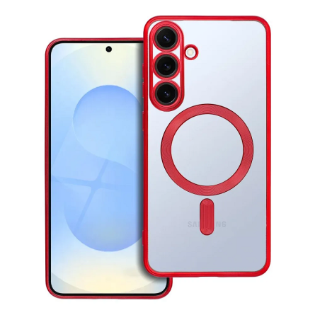 MagSafe Prozirna Silikonska maskica sa crvenim rubovima za Samsung Galaxy S25 260577