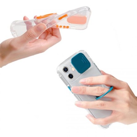 Prozirna Ring Silikonska Maskica s zaštitom za kameru za iPhone 11 Pro - Više boja 136924