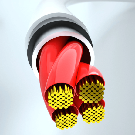 3u1 data kabel - USB na Type-C + microUSB + Lightning 1.2m 6A- bijeli 241684