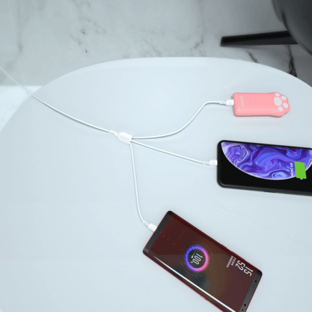 3u1 data kabel - USB na Type-C + microUSB + Lightning 1.2m 6A- bijeli 241685