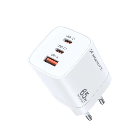 Wozinsky zidni punjač PD - 2x Type C + 1x USB - 65W 251334
