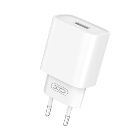 XO zidni punjač QC 3.0 18W USB bijeli + Type C kabel 242401