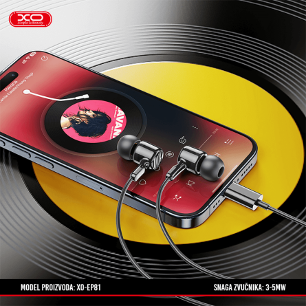 XO Žičane Slušalice EP81 s Type-C konektorom 260473