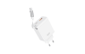 XO zidni strujni adapter s uvlačivim Type-C kabelom - 1x Type C + 1x USB - 30W 252744