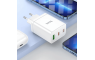 HOCO zidni strujni adapter PD QC GaN - 1x USB - 2x Type C utor (65W) - bijeli 247201