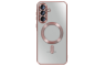 MagSafe Prozirna Silikonska maskica sa rose gold rubovima za Samsung Galaxy S25 Plus 265639
