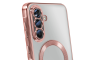 MagSafe Prozirna Silikonska maskica sa rose gold rubovima za Samsung Galaxy S25 FE 265635