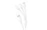 3u1 data kabel - USB na Type-C + microUSB + Lightning 1.2m 6A- bijeli 241682
