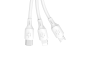 3u1 data kabel - USB na Type-C + microUSB + Lightning 1.2m 6A- bijeli 241683