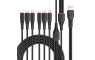 XO USB 6u1 kabel na 2x Lightning + 2x Type-C + 2x microUSB 1,2m 3,5A / 2m 2,5A 227871